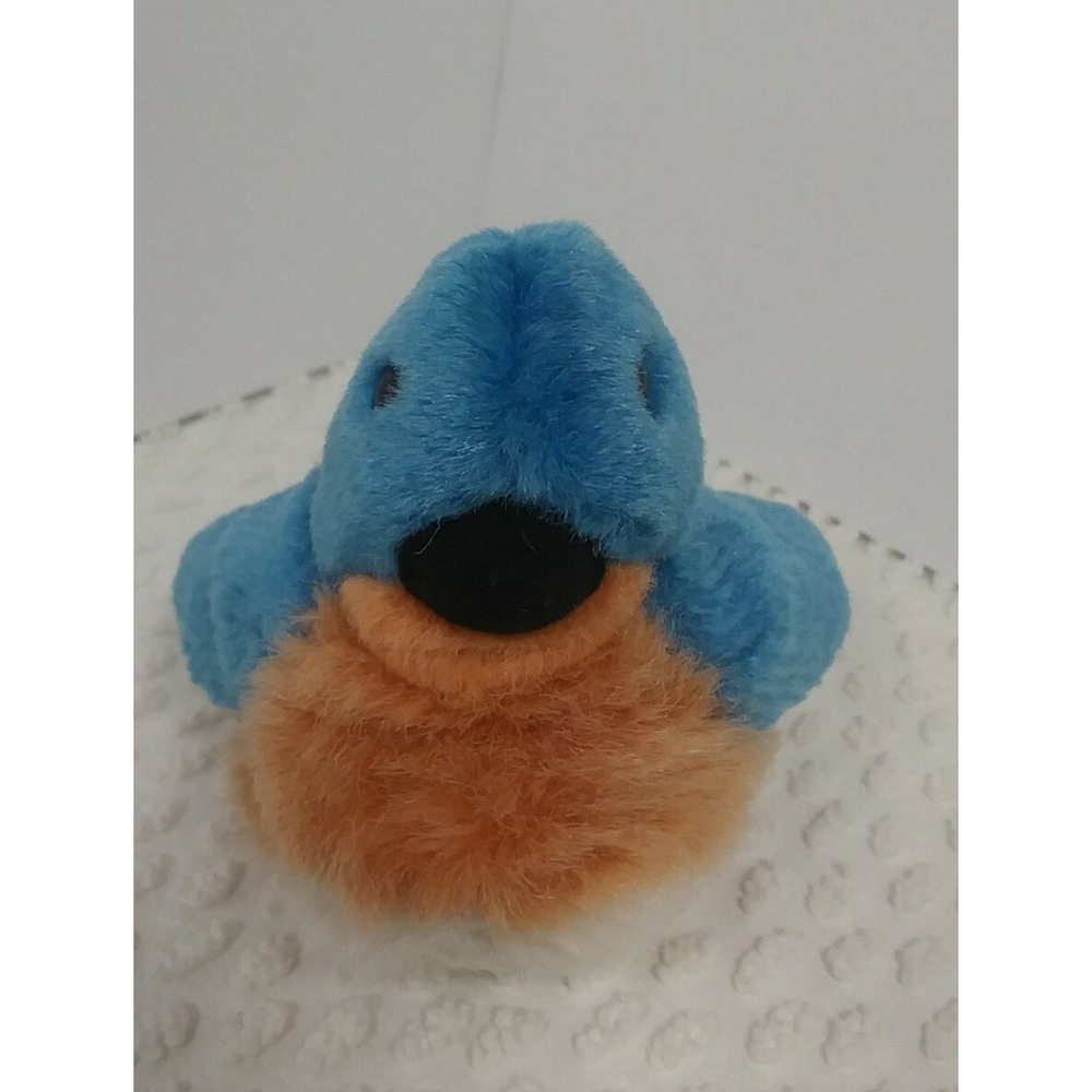 Wild Republic K & M 2013 Plush Bird Blue & Orange with Chirping Sound 6" - EUC
